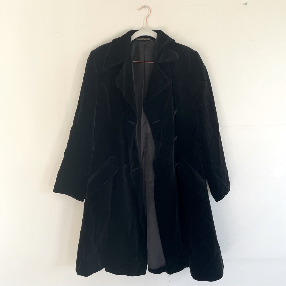 Velvet knee-length coat